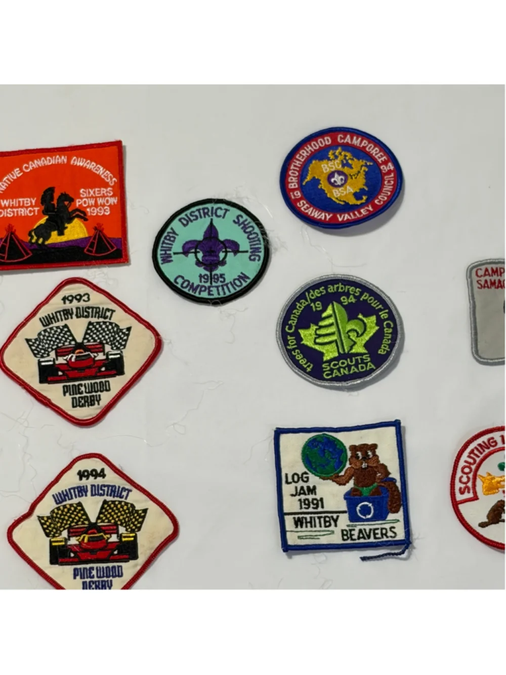 Vintage Scouts Canada Whitby District Patch Lot Camporee Cuboree Beaver Cub